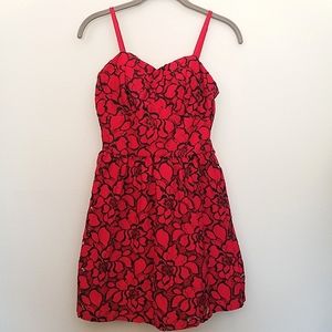 LILY ROSE | Skater Dress Red Black | Size S
